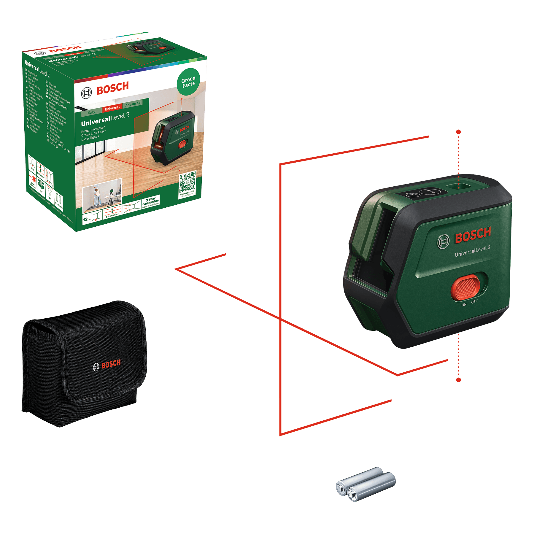 Nivelă laser cu linii cu funcţie fir cu plumb UniversalLevel 2