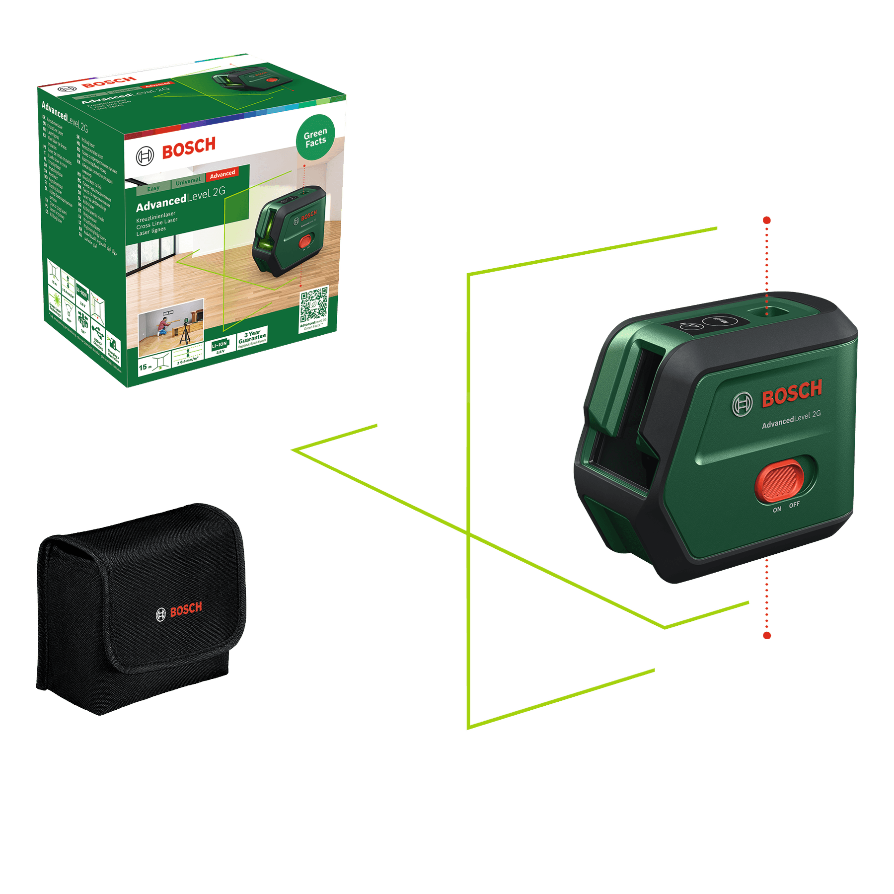 Nivelă laser cu linii cu funcţie fir cu plumb AdvancedLevel 2G
