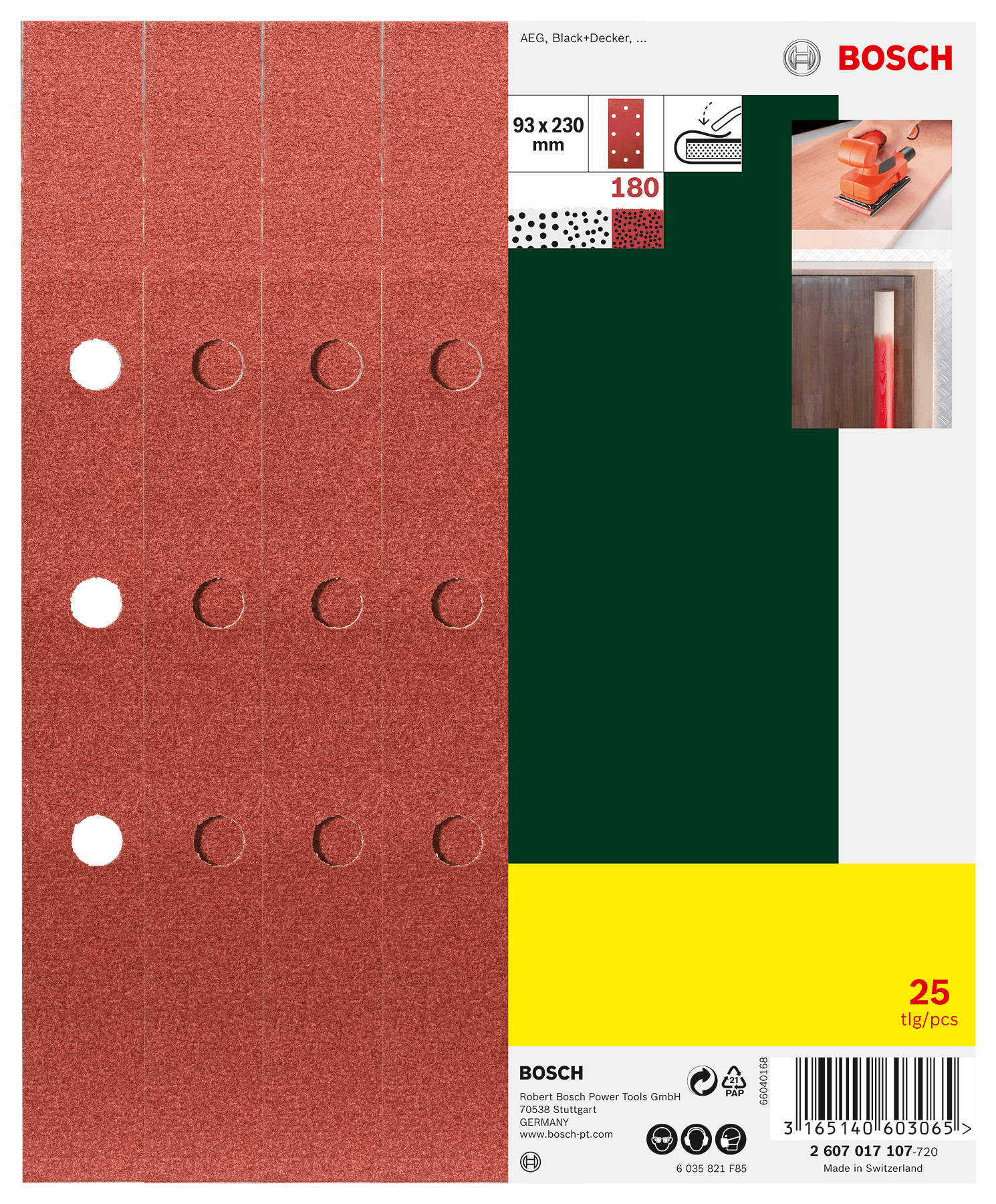 Set de foi de șlefuit pentru b+d 93 x 230 mm 25 bucăți