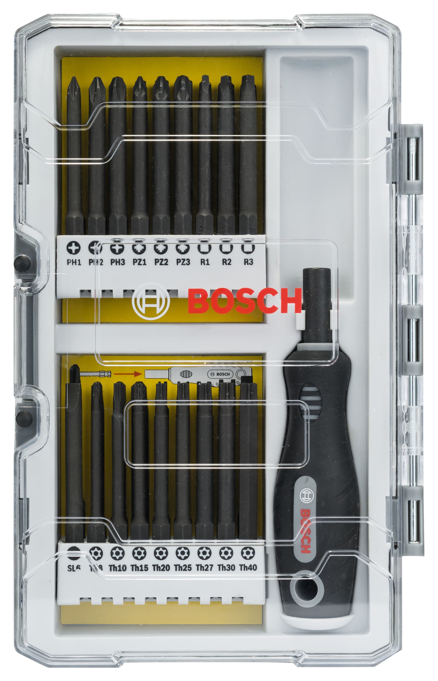 Set de șurubelnițe cu mâner ph, pz, sl, th, tq, h, tw, sp, r și suport, 37 bucăți 4