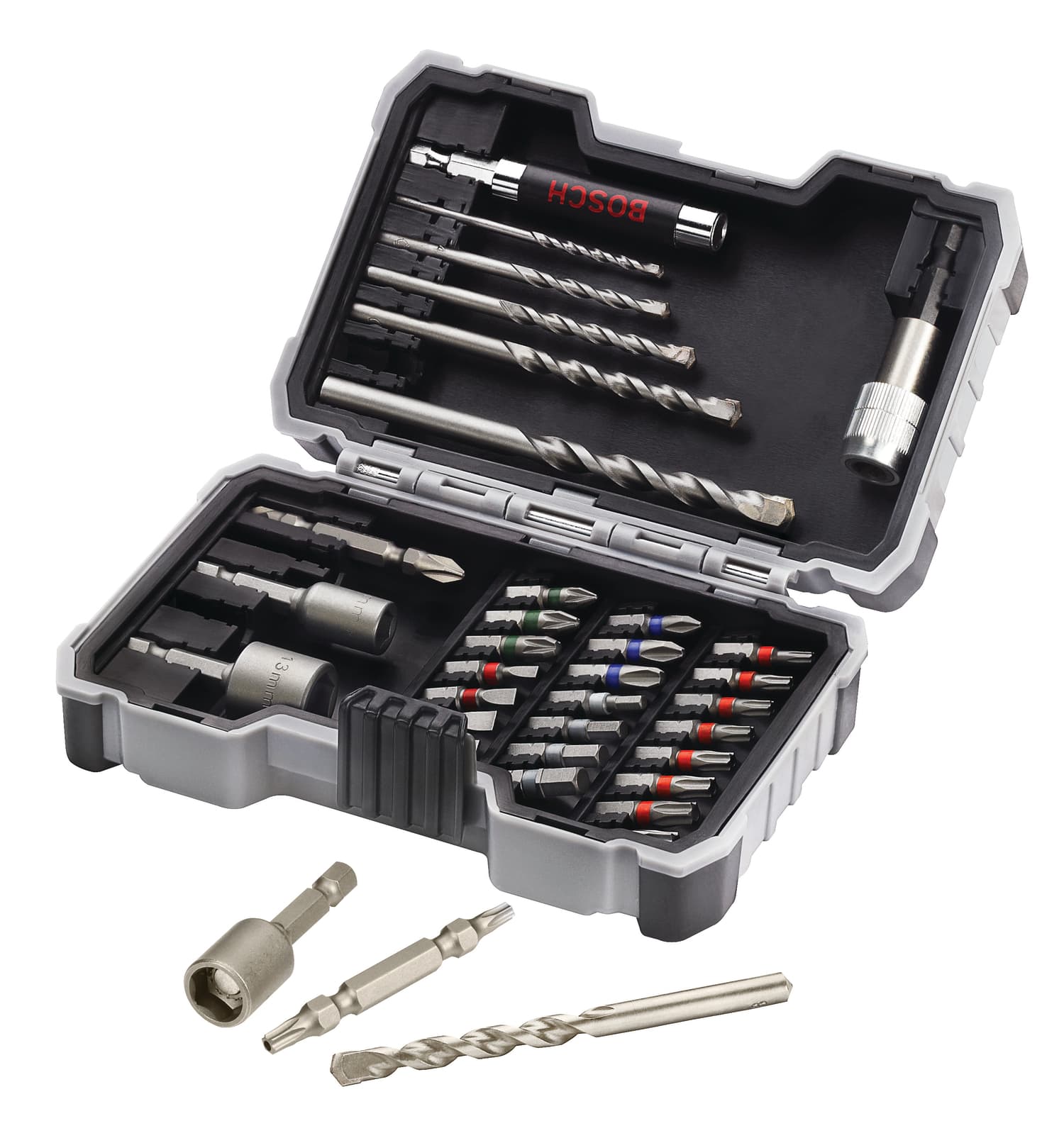 Set de burghie cyl-3 și capete de șurubelniță extra hard, ph, pz, sl, h, t, 35 bucăți