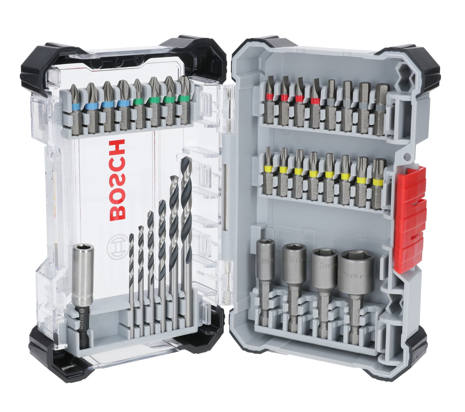 Set de biți de înșurubare extra hard și set de burghie hss pentru metal, cu cutie de depozitare, 35 bucăți