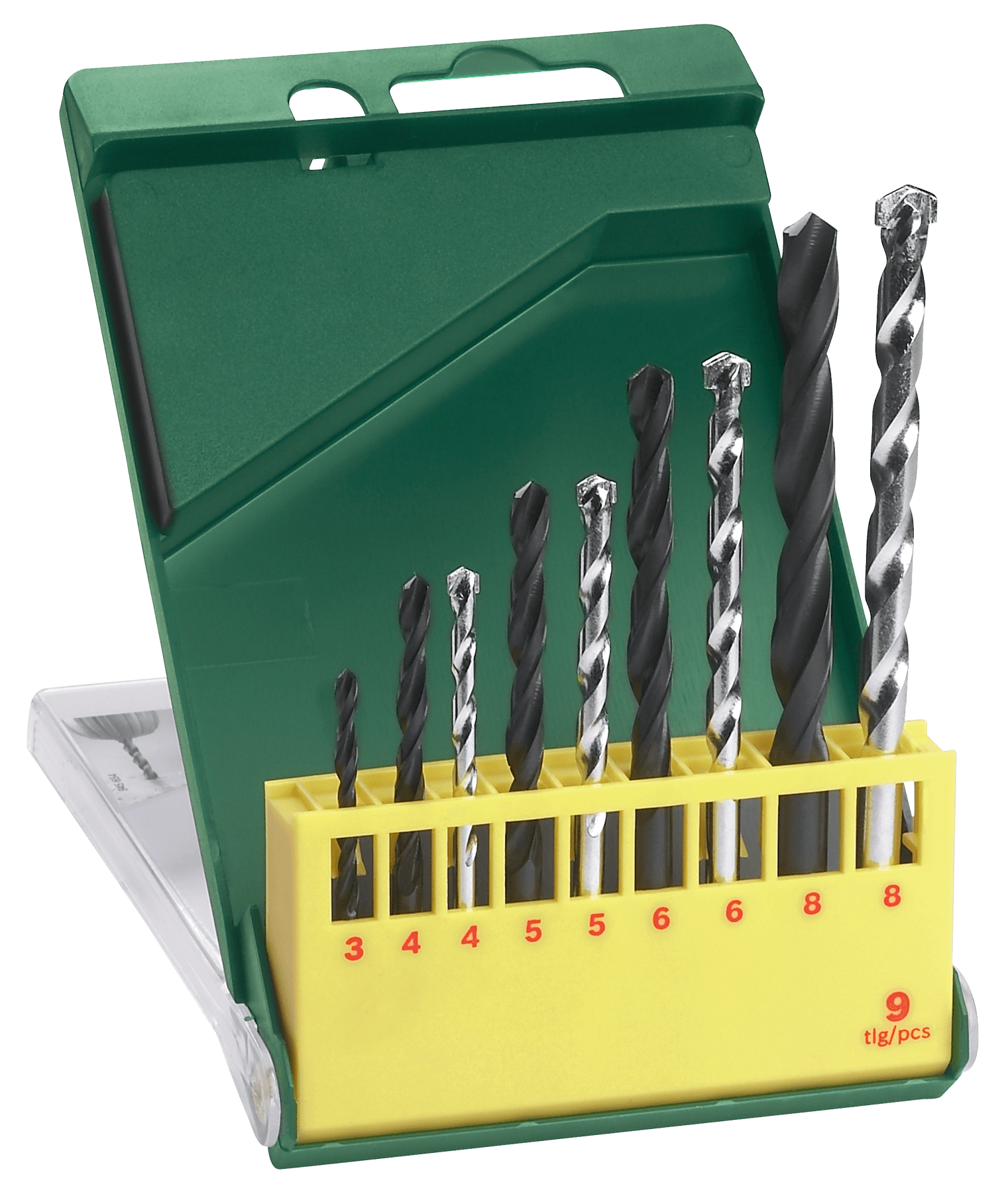 Set de burghie pentru metal și zidărie, 9 bucăți