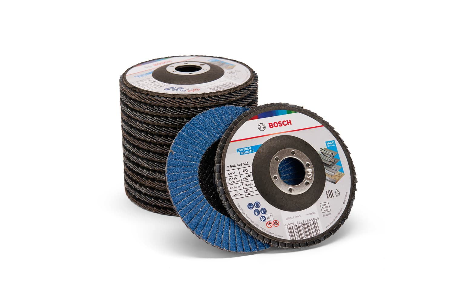 Deburr and remove rust with X451 Flap Discs with medium grit