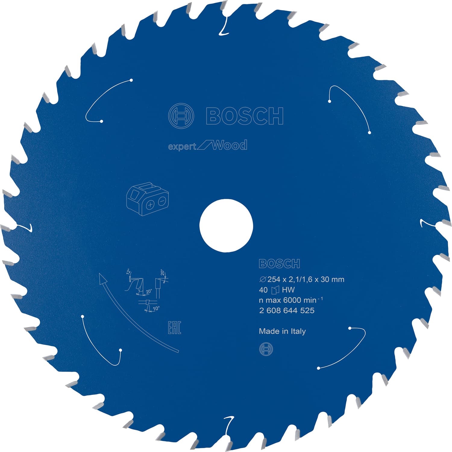 Pânză de ferăstrău circular expert for wood pentru ferăstrău cu acumulator 254x2,1/1,6x30 t40, 254mm x 1.6mm