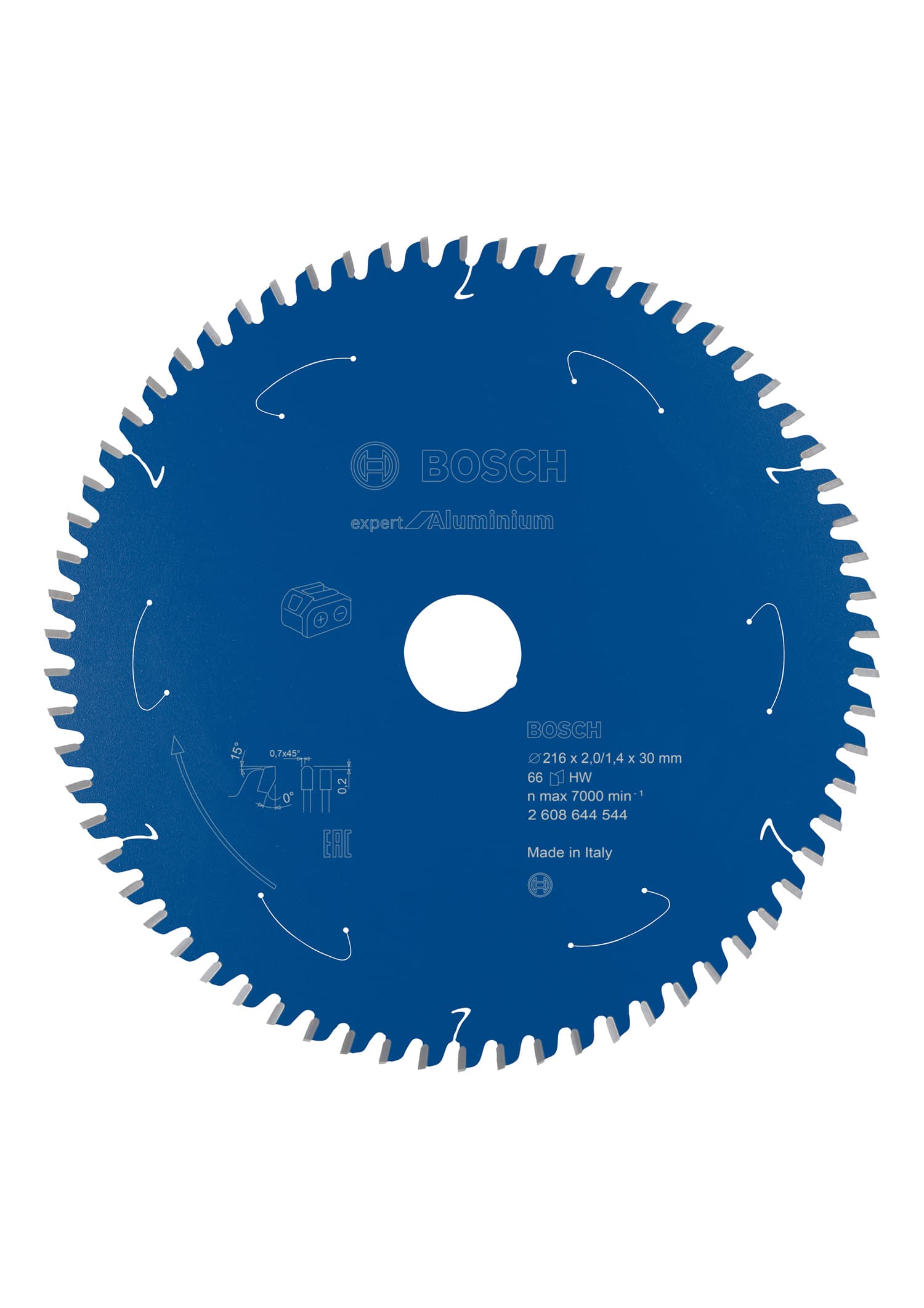 Pânză de ferăstrău circular expert for aluminium pentru ferăstrău cu acumulator 216x2/1,4x30 t66, 216mm x 1.4mm