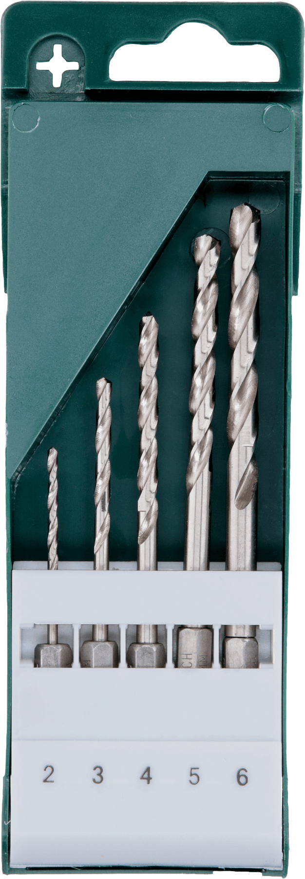 Set de burghie pentru metal hss-g, 5 bucăți, tijă hexagonală