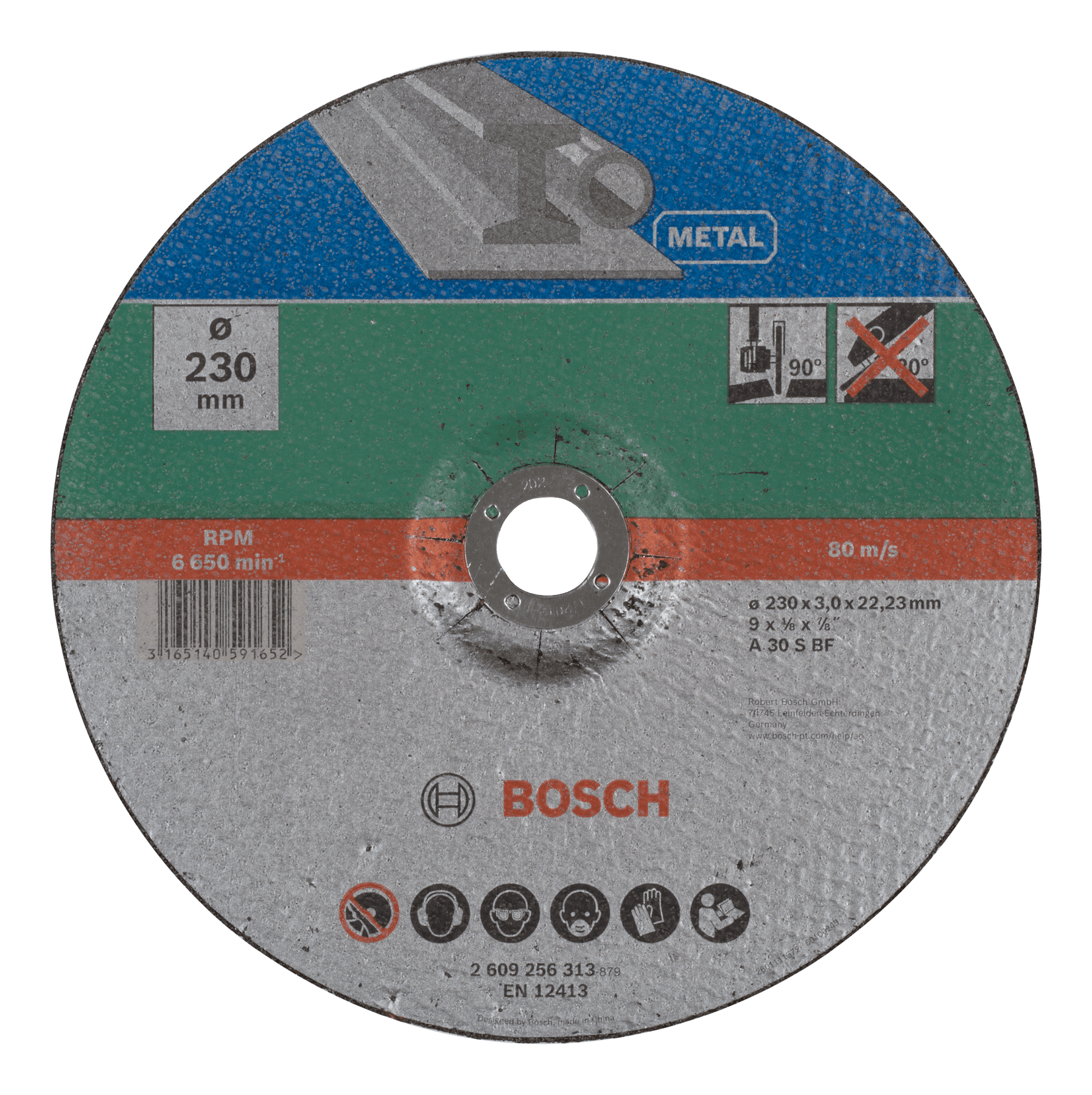 Disc de tăiere pentru metal, centru îngropat