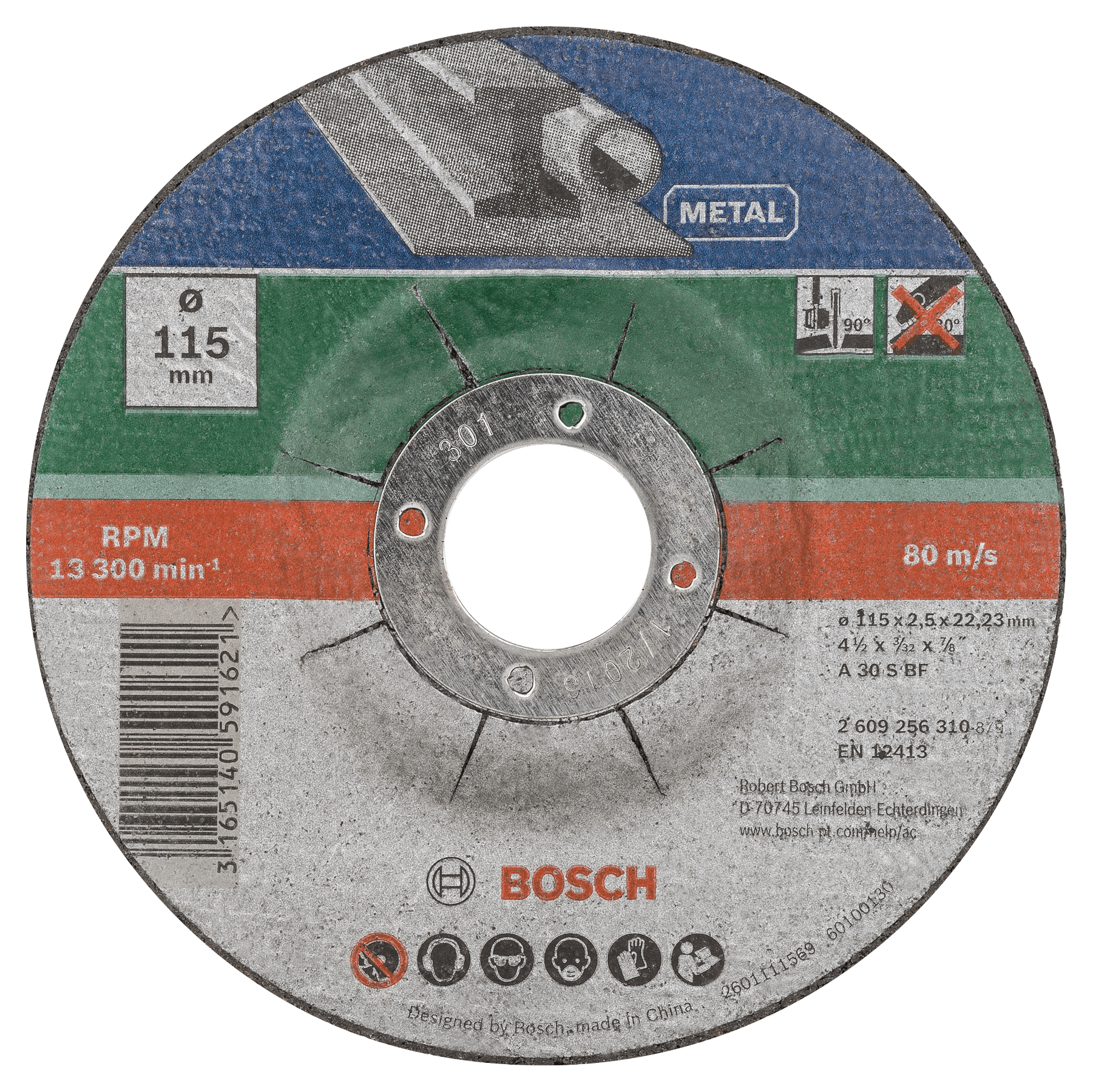 Disc de tăiere pentru metal, centru îngropat, 5 bucăți